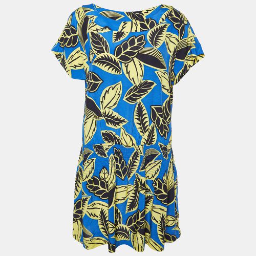 Printed Rayon Shirred Detail Mini Dress S - Boutique Moschino - Modalova