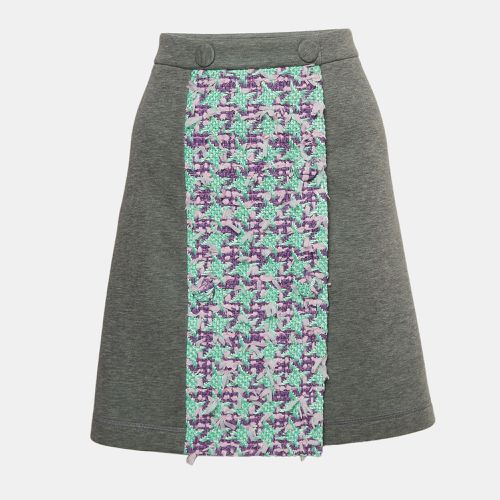 Boutique Moschino Grey Modal and Cotton Tweed Detail Mini Skirt L - Boutique Moschino - Modalova