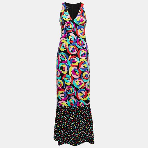 Boutique Moschino Black Multicolor Floral Print Crepe Maxi Dress S - Boutique Moschino - Modalova