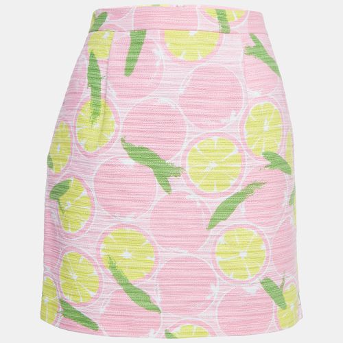 Boutique Moschino Pink Lemon Print Cotton Mini Skirt M - Boutique Moschino - Modalova