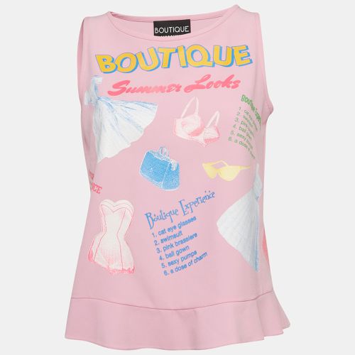 Boutique Moschino Pink Print Crepe Sleeveless Top M - Boutique Moschino - Modalova