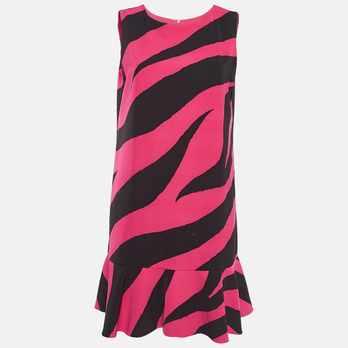 Boutique Moschino Black/Pink Zebra Print Jersey Sleeveless Dress M - Boutique Moschino - Modalova