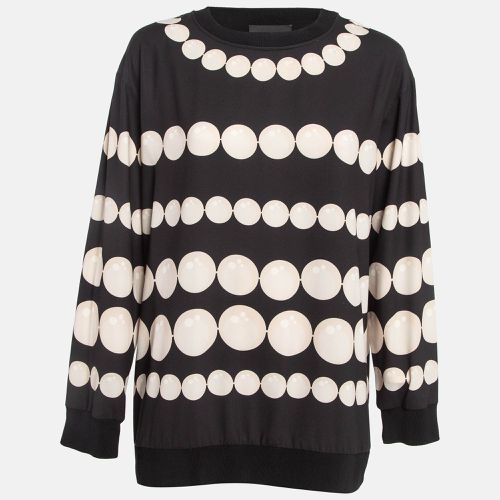 Boutique Moschino Black/White Dots Print Stretch Crepe Sweatshirt M - Boutique Moschino - Modalova