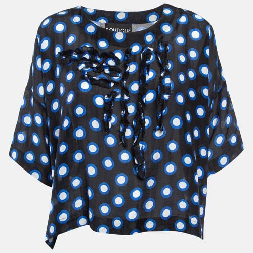 Boutique Moschino Black Dot Print Cotton Oversized Cropped Top S - Boutique Moschino - Modalova