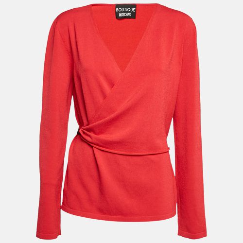 Boutique Moschino Red Stretch Knit Wrap Style Jumper M - Boutique Moschino - Modalova