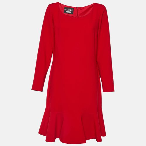 Boutique Moschino Red Crepe Flounced Mini Dress L - Boutique Moschino - Modalova