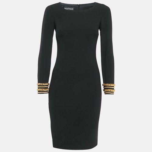 Boutique Moschino Black Crepe Chain Detail Mini Dress S - Boutique Moschino - Modalova