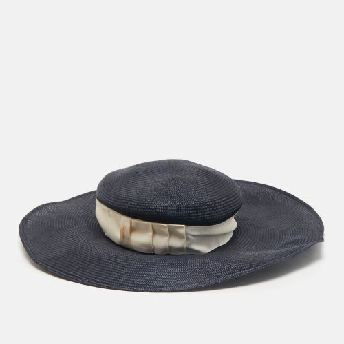 Borsalino Blue Wide Brim Paglia Panam Hat M - Borsalino - Modalova