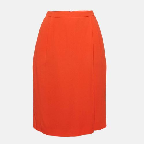 Boss By Hugo Boss Orange Crepe Draped Knee Length Skirt S - Boss By Hugo Boss - Modalova