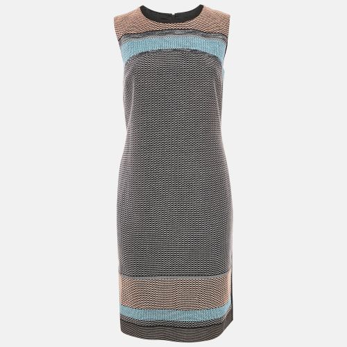 Boss By Hugo Boss Black/Blue Textured Cotton Blend Short Dress S - Boss By Hugo Boss - Modalova