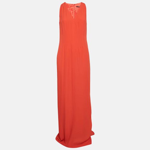 Boss By Hugo Boss Orange Crepe V-Neck Sleeveless Maxi Dress M - Boss By Hugo Boss - Modalova