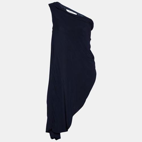 Badgley Mischka Navy Blue Embellished Detail Jersey Draped Mini Dress XS - Badgley Mischka - Modalova