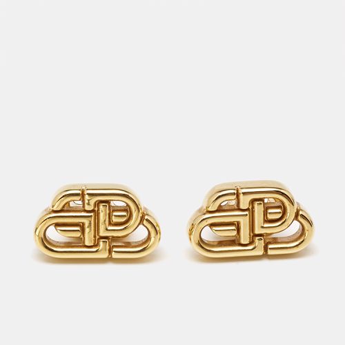 Balenciaga BB Gold Tone Earrings - Balenciaga - Modalova