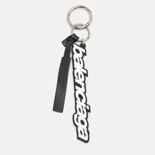 Balenciaga White/Black Rubber Logo Key Holder - Balenciaga - Modalova