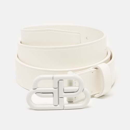 Leather BB Buckle Belt 75 CM - Balenciaga - Modalova