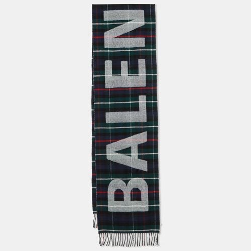 Balenciaga Multicolor Logo Print Wool Scarf - Balenciaga - Modalova