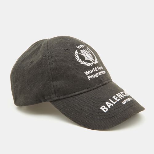 Logo Embroidered Cotton Baseball Cap L - Balenciaga - Modalova