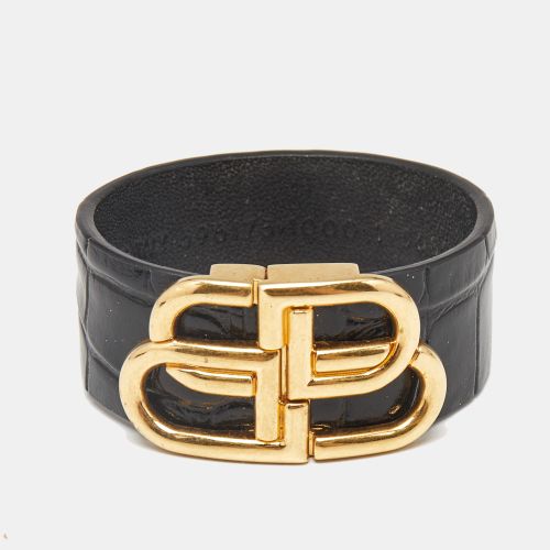 BB Leather Gold Tone Bracelet M - Balenciaga - Modalova