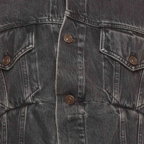 Washed Denim Oversized Swing Jacket S - Balenciaga - Modalova