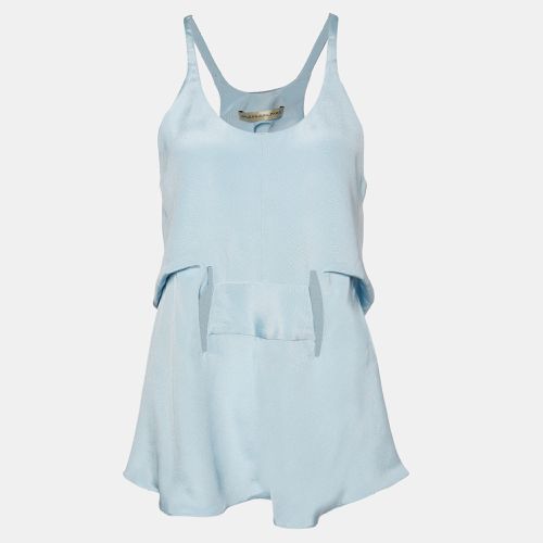 Balenciaga Light Blue Silk Cut-Out Sleeveless Top M - Balenciaga - Modalova