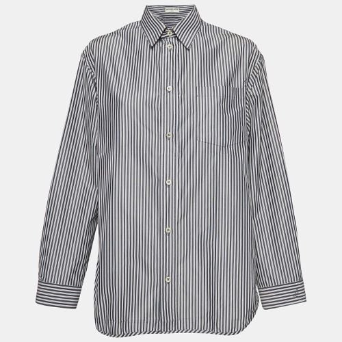 Balenciaga Blue Pinstripe Poplin Oversized Shirt S - Balenciaga - Modalova