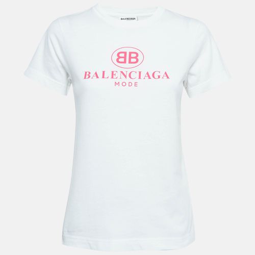 Logo Print Cotton Jersey T-Shirt S - Balenciaga - Modalova