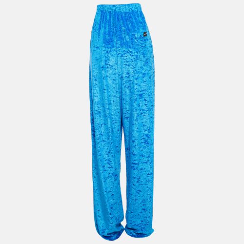 Balenciaga Blue Velour Wide-Leg Pants M - Balenciaga - Modalova