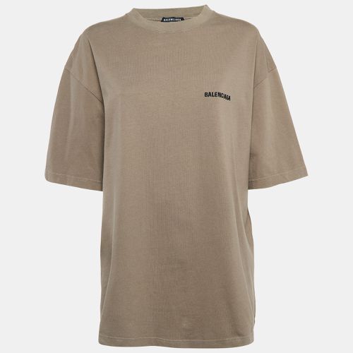 Balenciaga Dark Beige Cotton Knit T-Shirt L - Balenciaga - Modalova