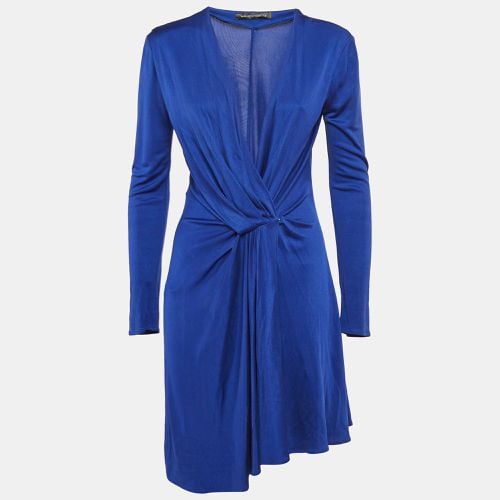 Balenciaga Blue Silk Jersey Buttoned Wrap Dress M - Balenciaga - Modalova