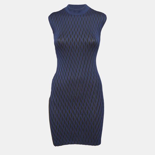 Black/Blue Textured Knit Mini Dress S - Balenciaga - Modalova