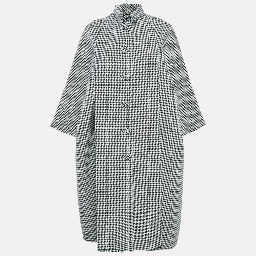 White Houndstooth Wool Oversize Coat S - Balenciaga - Modalova