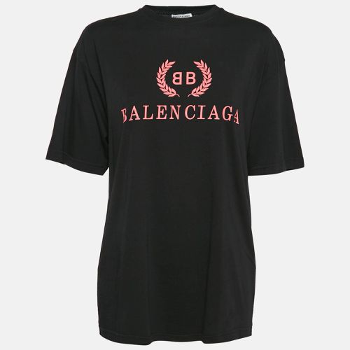 Logo Print Cotton Jersey Oversized T-Shirt XS - Balenciaga - Modalova