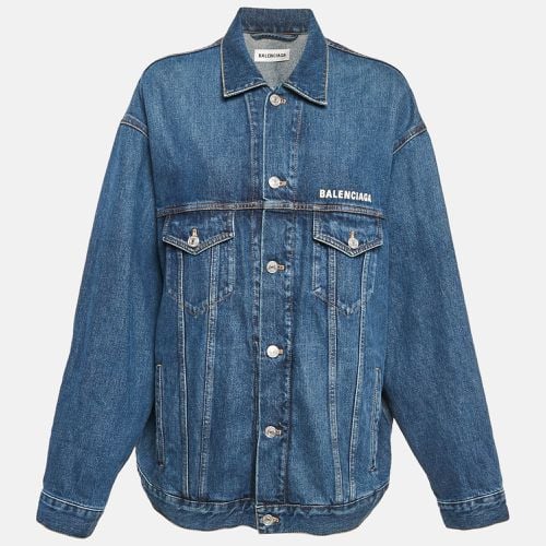 Logo Embroidery Denim Oversized Jacket S - Balenciaga - Modalova