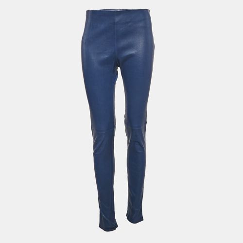 Balenciaga Blue Genuine Leather Skinny Fit Pants L - Balenciaga - Modalova