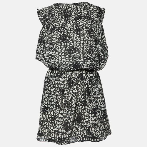 Balenciaga Black/White Abstract Print Silk Mini Dress S - Balenciaga - Modalova