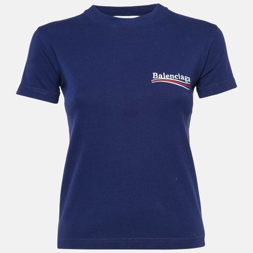 Logo Embroidered Cotton Political Campaign T-Shirt XS - Balenciaga - Modalova