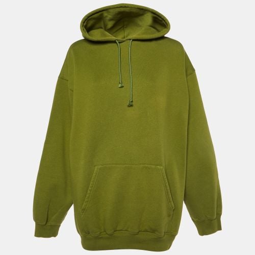 Balenciaga Green Logo Print Cotton Hooded Sweatshirt L - Balenciaga - Modalova