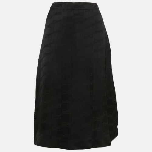 Logo Jacquard Crepe Midi Skirt M - Balenciaga - Modalova