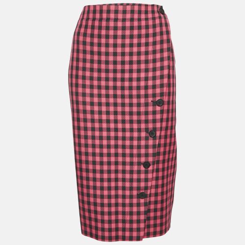 Balenciaga Pink Gingham Check Pencil Skirt S - Balenciaga - Modalova