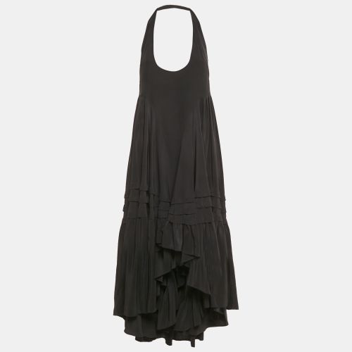 Silk Halter Neck Asymmetric Dress M - Balenciaga - Modalova