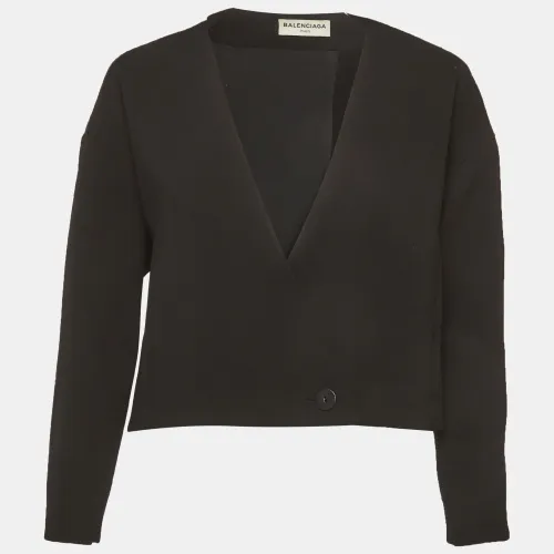 Wool Oversized Cropped Jacket S - Balenciaga - Modalova