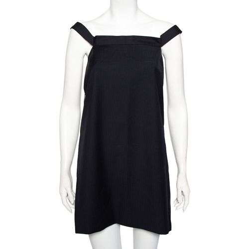 Balenciaga Navy Blue Striped Wool Off Shoulder Shift Dress M - Balenciaga - Modalova