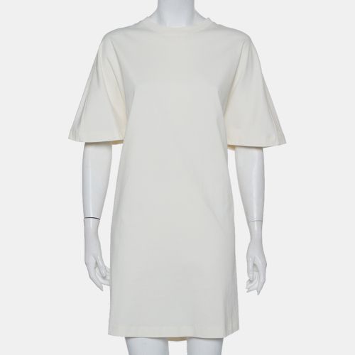 Balenciaga Off White Cotton Knit Oversized T-Shirt Dress M - Balenciaga - Modalova