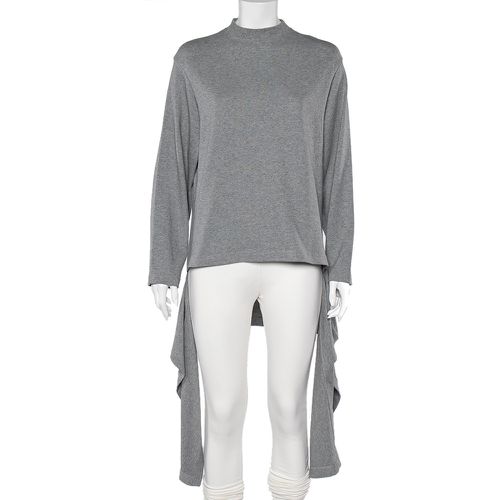 Balenciaga Grey Cotton Knit Waist Tie Detail Oversized Jumper S - Balenciaga - Modalova