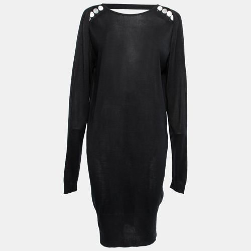 Back Silk Knit Low Back Long Sleeve Dress S - Balenciaga - Modalova