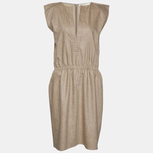 Balenciaga Light Brown Wool Sleeveless Midi Dress L - Balenciaga - Modalova