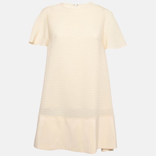 Balenciaga Cream Silk Pintuck Detail A-Line Shift Dress M - Balenciaga - Modalova