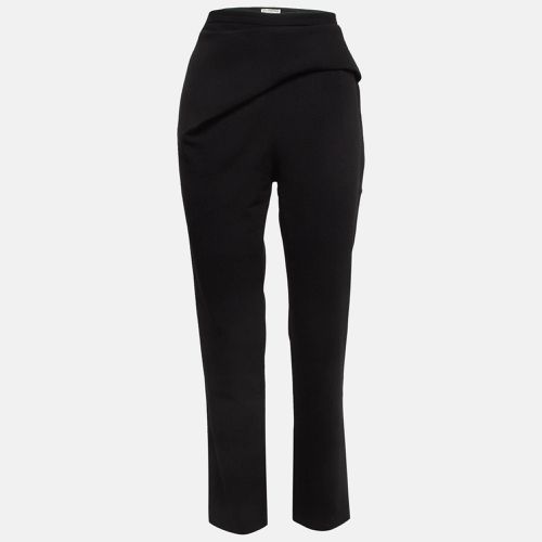 Balenciaga Black Wool Draped Detail Trousers M - Balenciaga - Modalova