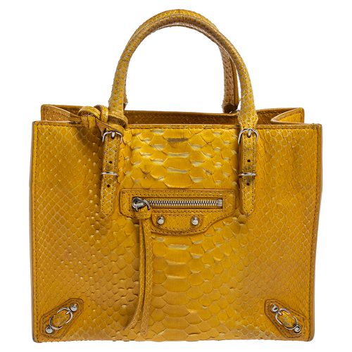 Balenciaga Yellow Python Mini Papier A4 Tote - Balenciaga - Modalova