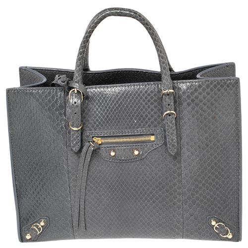 Balenciaga Dark Grey Python Papier A6 Tote - Balenciaga - Modalova